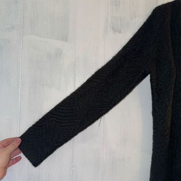 Eileen Fisher Women Black Mohair Cotton wool Blend Open Cardigan Sweater Size S - Picture 5 of 6